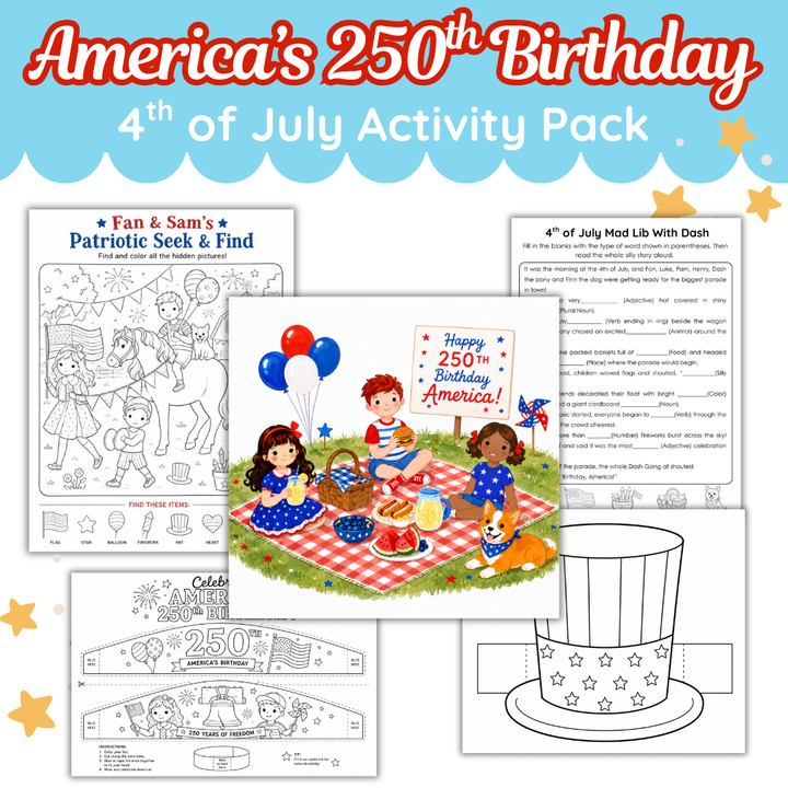 America's 250th Birthday July 4th Activity Pack Freebie